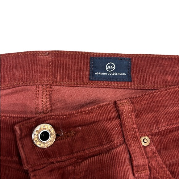 AG Adriano Goldschmied Women's 28 The Stevie Slim Straight Red Corduroy - Picture 8 of 11